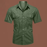 Workwear Short Sleeve Cotton Work Clothes Shirt Outdoor Loose Men's Shirt